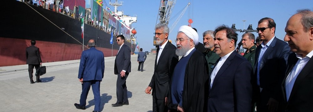 Rouhani Inaugurates Port Dubbed “International Gateway”