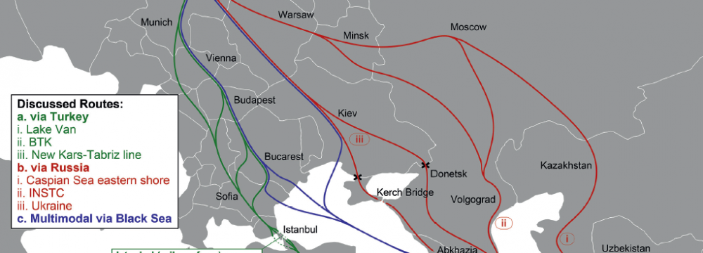 Iran-Europe Potential Rail Transport Corridors Surveyed