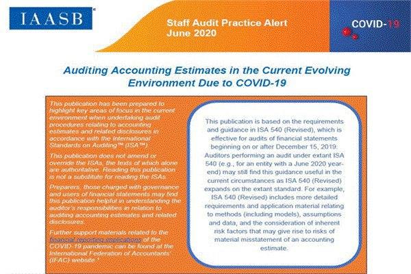 Auditing Accounting estimates in the current Evolving Environment Due to COVID-19